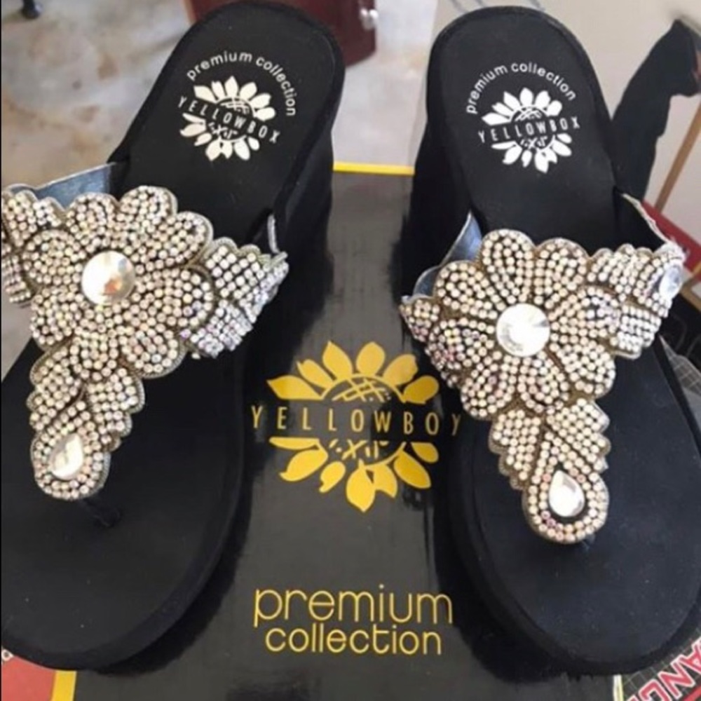 Yellow Box Rhinestone shoes